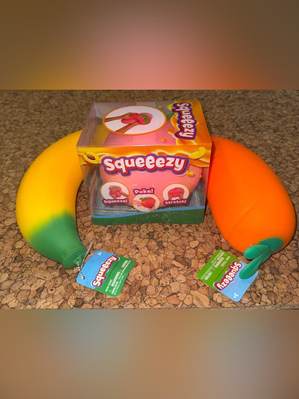 Squeezy Banana, Peach, and Carrot set